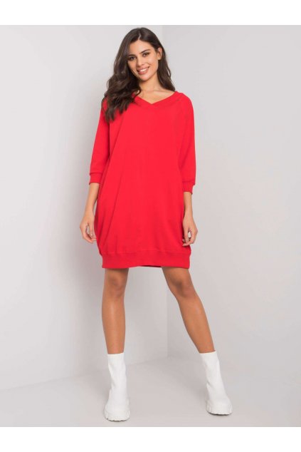 Dámske červene šaty basic kód produktu 15- TemU - 1-RV-SK-7203.35P