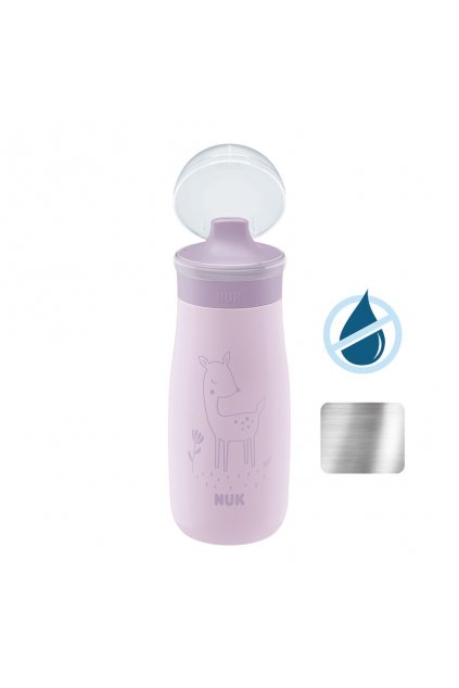 Detská fľaša NUK Mini-Me Sip nerez 300 ml (9+ m.) purple