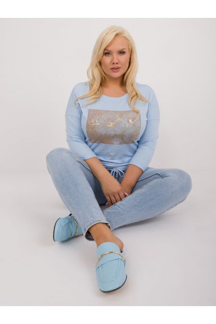 Dámska blúzka plus size svetlo-modrá RV-BZ-9466.47