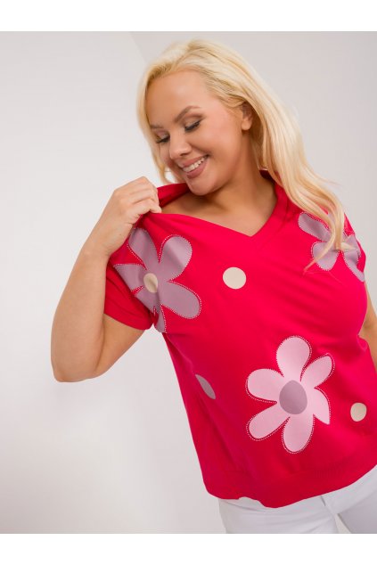 Dámska blúzka plus size červená RV-BZ-9607.73