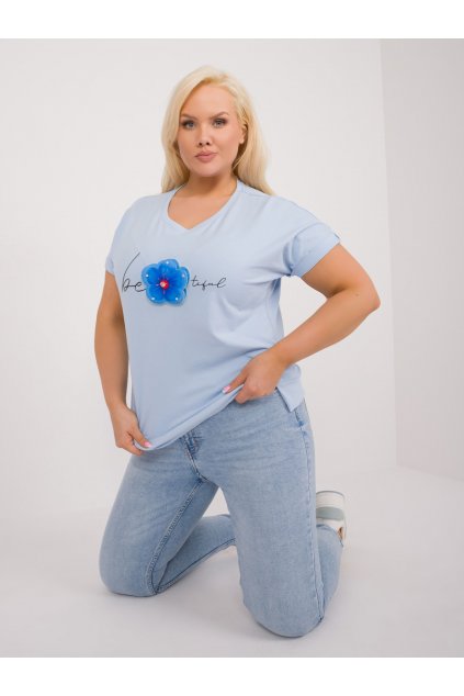 Dámska blúzka plus size svetlo-modrá RV-BZ-9608.93