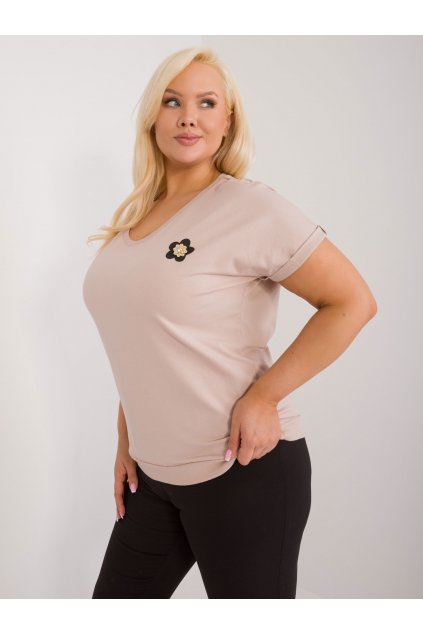 Dámska blúzka plus size béžová RV-BZ-9609.88