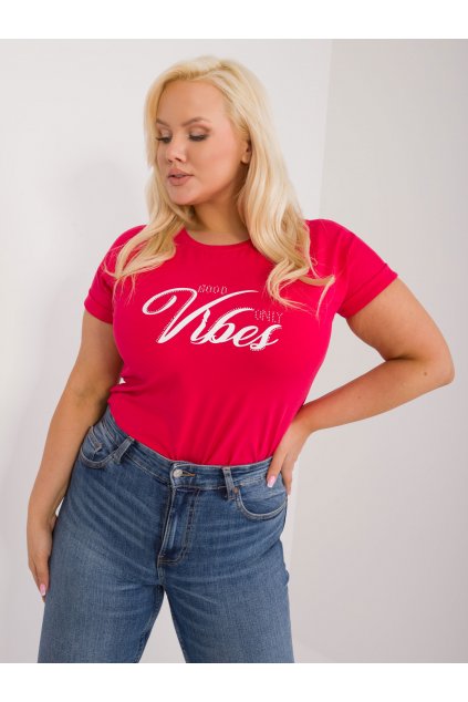 Dámske tričko plus size červená RV-TS-9475.60