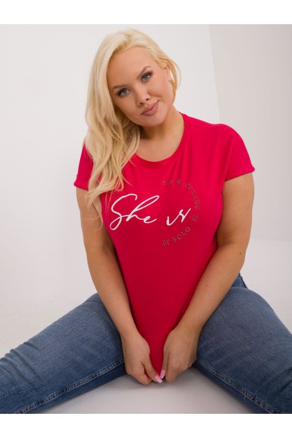 Dámske plus size farba červená kód RV-TS-9476.25