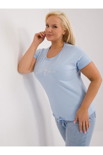 Dámske tričko plus size svetlo-modrá RV-TS-9478.60