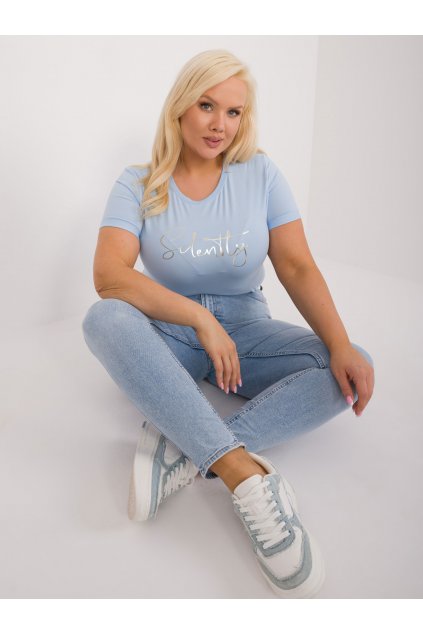 Dámske tričko plus size svetlo-modrá RV-TS-9480.85