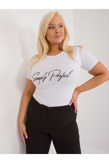 Dámske plus size farba biela kód RV-TS-9481.60