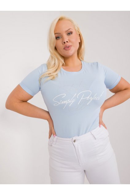 Dámske tričko plus size svetlo-modrá RV-TS-9481.60