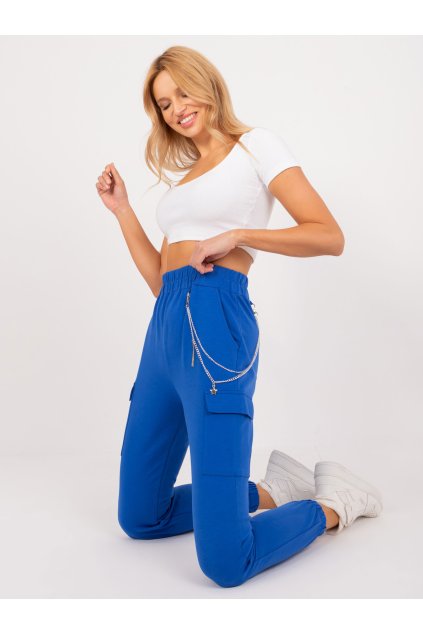 Moderné dámske bavlnené tepláky s elastanom, kód RV-DR-9604.27