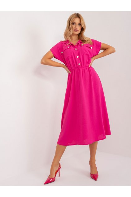 Dámske fuksiovo-ružove šaty na bežný deň kód produktu 15- TemU - 1-DHJ-SK-19002.31