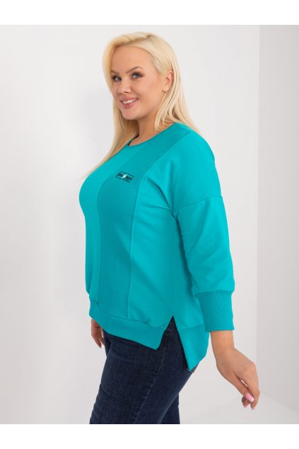 Dámska blúzka plus size tyrkysová RV-BZ-9353.25