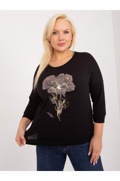 Dámska blúzka plus size čierna RV-BZ-9397.83