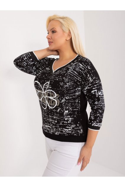 Dámska blúzka plus size čierna RV-BZ-9442.27