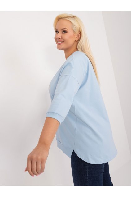 Dámska blúzka plus size svetlo-modrá RV-BZ-9449.76