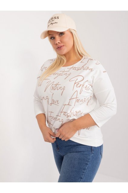 Dámska blúzka plus size okrová RV-BZ-9460.39X