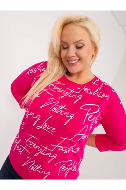 Dámska blúzka plus size fuksiovo-ružová RV-BZ-9460.39X