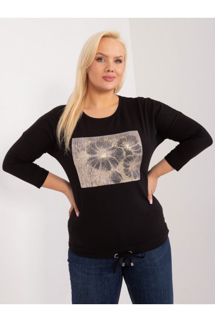 Dámska blúzka plus size čierna RV-BZ-9466.47