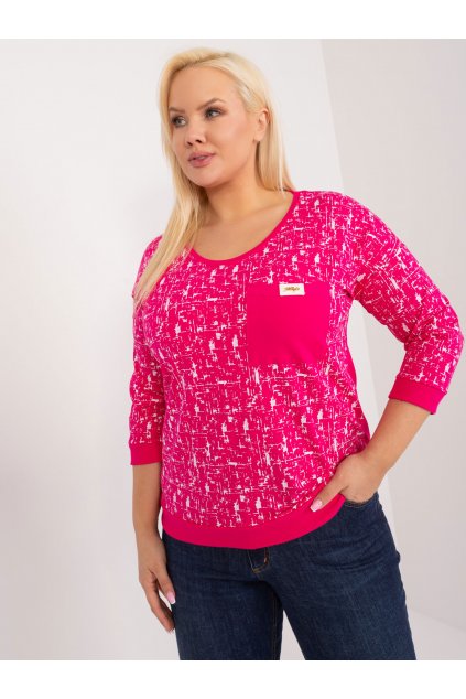 Dámska blúzka plus size fuksiovo-ružová RV-BZ-9482.32