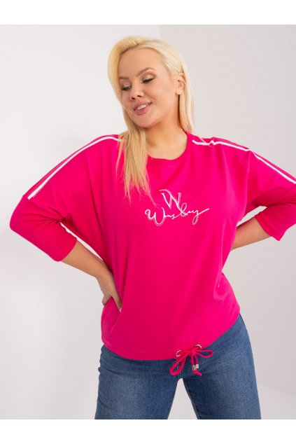 Dámska blúzka plus size fuksiovo-ružová RV-BZ-9497.02