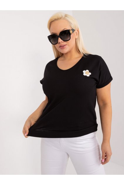 Dámska blúzka plus size čierna RV-BZ-9609.88