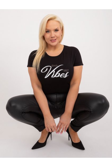 Dámske tričko plus size čierna RV-TS-9475.60