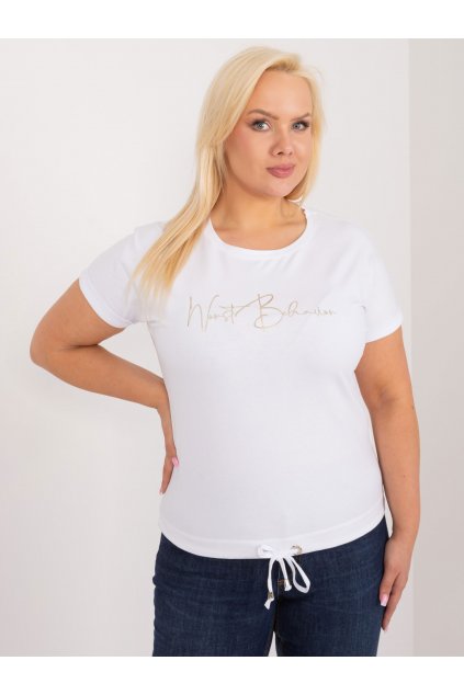 Dámske tričko plus size biela RV-TS-9478.60