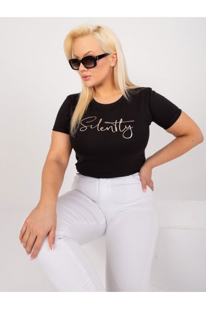 Dámske tričko plus size čierna RV-TS-9480.85