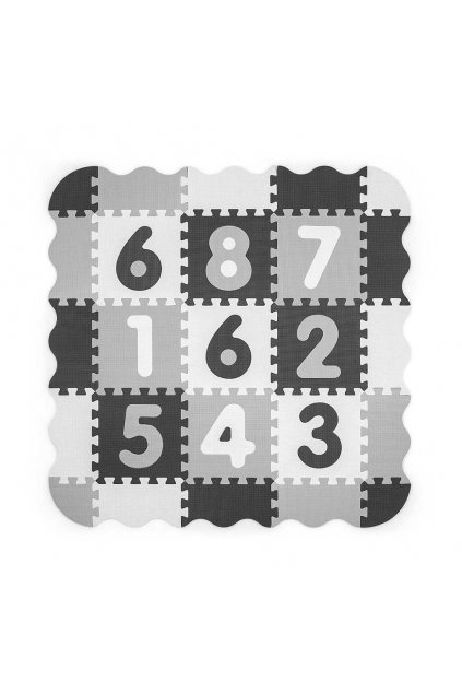 Penové puzzle podložka ohrádka Milly Mally Jolly 3x3 Digits Grey