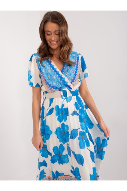 Dámske modre šaty letne kód produktu DHJ-SK-11331-5.19 (Farba Modrá, Veľkosť ONE SIZE)