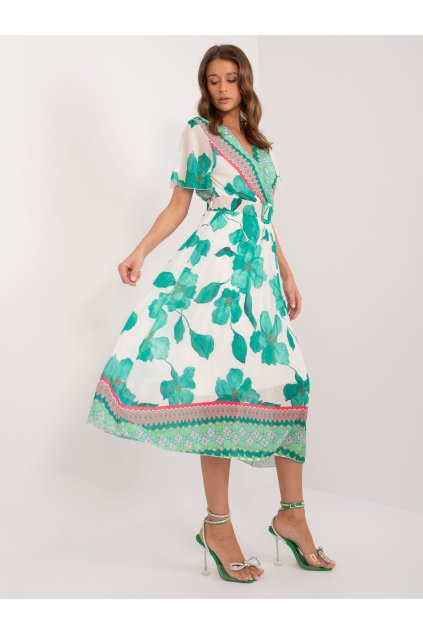 Dámske zelene šaty letne kód produktu DHJ-SK-11331-5.19 (Farba Zelená, Veľkosť ONE SIZE)