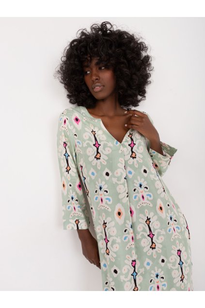 Dámske pisteciove šaty letne kód produktu D73771M30430A (Farba Pistáciová, Veľkosť M)