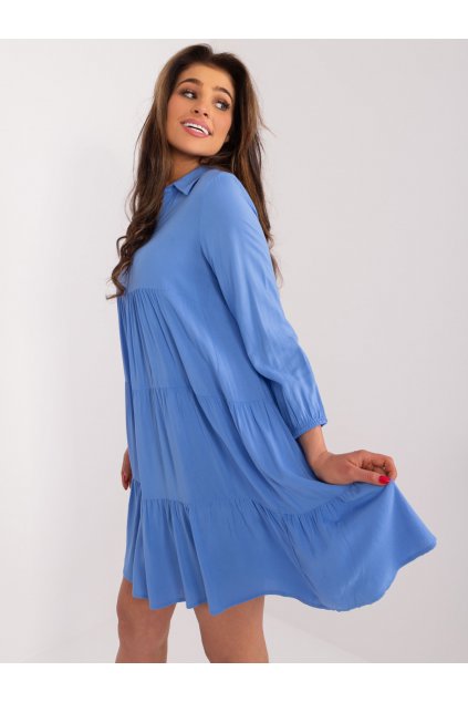 Dámske modre šaty s volánom kód produktu 15- TemU - 1-D73761Z30425A