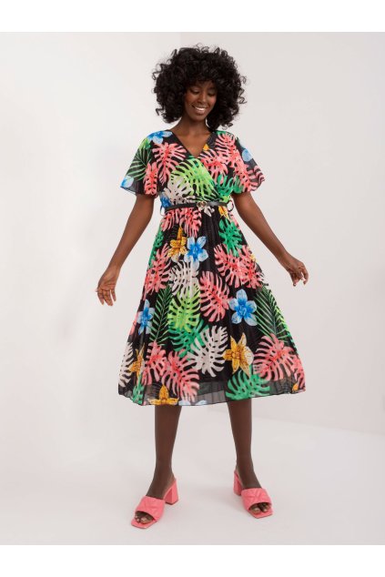 Dámske čierne šaty letne kód produktu DHJ-SK-13162-3.90 (Farba Čierna, Veľkosť ONE SIZE)