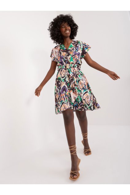 Dámske čierne šaty letne kód produktu DHJ-SK-17259-1.81 (Farba Čierna, Veľkosť ONE SIZE)