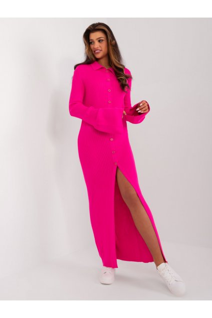 Dámske krikľavo-ružove šaty pletene dizajnove kód produktu 15- TemU - 1-BA-SK-7000.87
