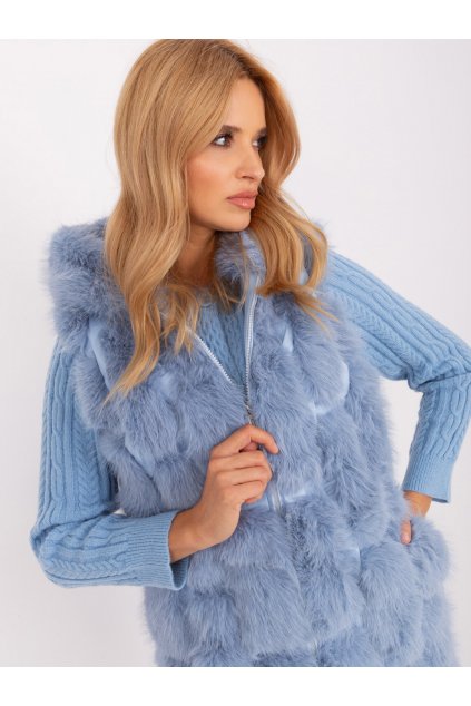 Dámska modrá vesta Wool fashion italia AT-KZ-2379.96P