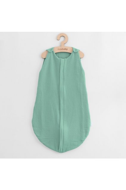 Mušelínový spací vak pre bábätká New Baby zelený