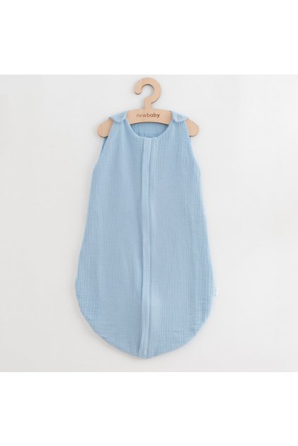 Mušelínový spací vak pre bábätká New Baby modrý