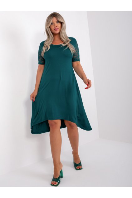 Dámske tmavo-zelene šaty plus size kód produktu 15- TemU - 1-RV-SK-7907.34X
