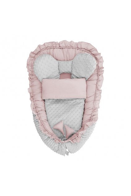 Hniezdočko s perinkou pre bábätko Minky Belisima Mouse ružové