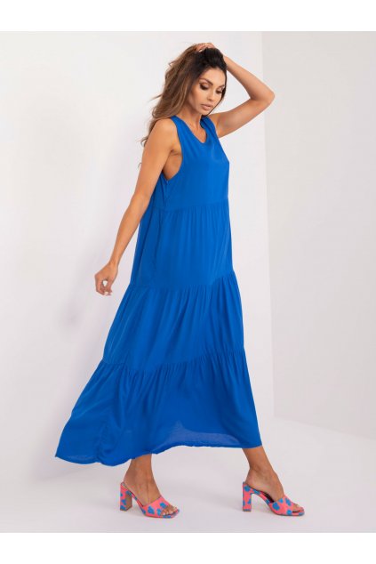 Dámske kobaltovo-modre šaty s volánom kód produktu 15- TemU - 1-D73761M30435A
