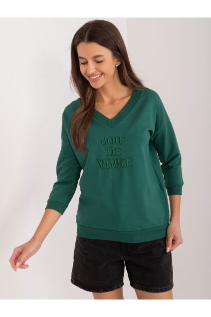 Dámska blúzka over size tmavo-zelená RV-BZ-9143.87P