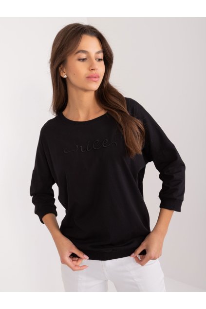 Dámska blúzka over size čierna RV-BZ-9519.22