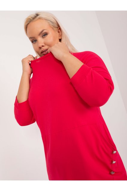 Dámske červene šaty plus size kód produktu RV-SK-9390.32