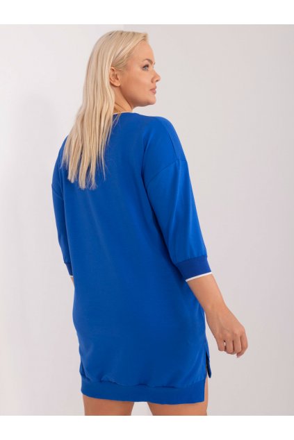 Dámske kobaltovo-modre šaty - tunika plus size kód produktu 15- TemU - 1-RV-TU-9348.91