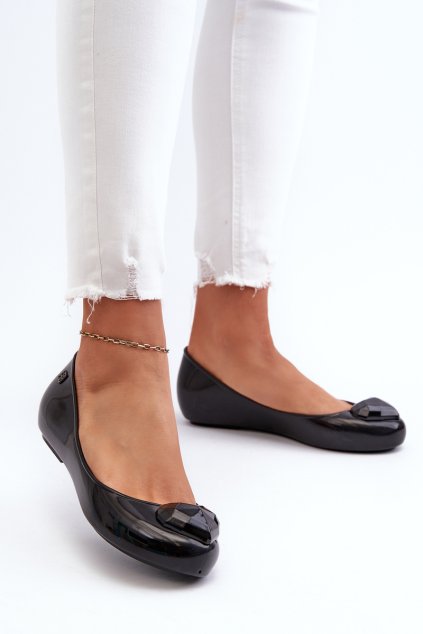 Dámske vonné baletky se srdcem zaxy nn285011 čierne / (Veľkosť 35.5)