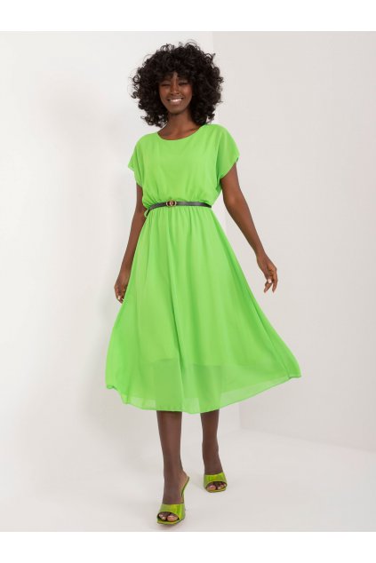 Dámske svetlo-zelene šaty s podtlačeným vzorom kód produktu 15- TemU - 1-DHJ-SK-16060.36