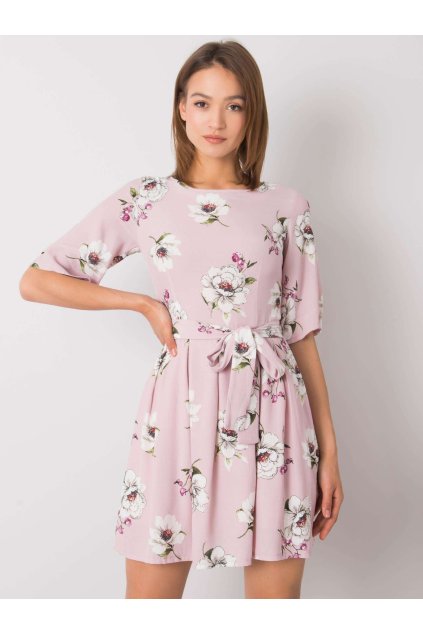 Dámske svetlo-fialove šaty s podtlačeným vzorom kód produktu LK-SK-507547.16P