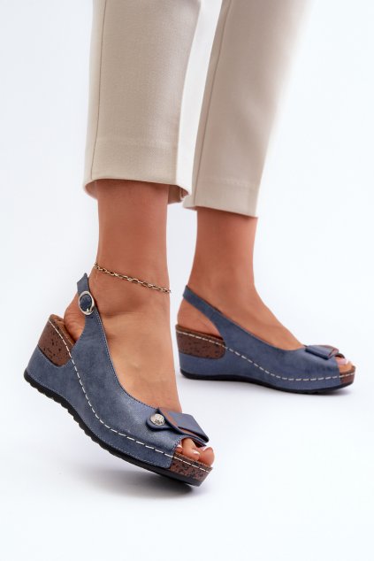 Dámske sandále  niebieski kód obuvi 24SD98-6230 BLUE
