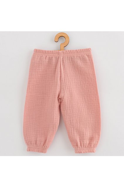 Dojčenské mušelínové nohavice New Baby Feeling ružová